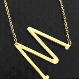 Golden M Necklece